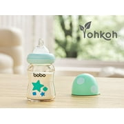 YOHKOH Newborns Natural Slow Flow Baby Bottles,for Breast/Mixed Feeding,5.4oz,2pk,Blue