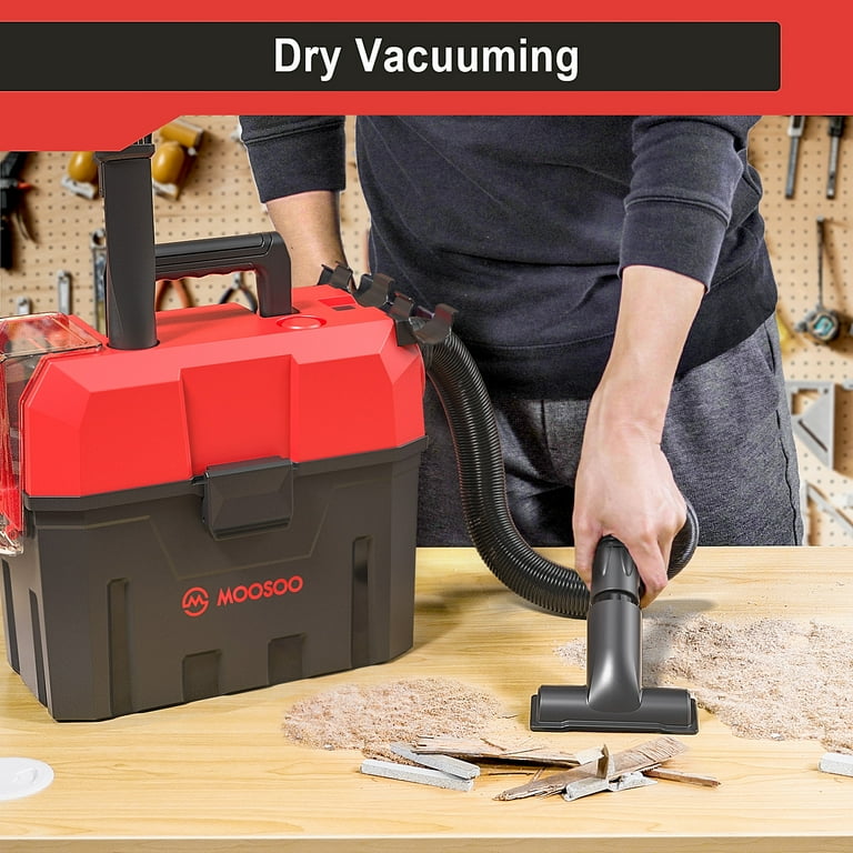 MOOSOO Small Shop Vacuum Cleaner Portable Wet and Dry Vacuum Cordless Vacuum with Blower Function 2 Gallon Large Dust Tank Rich Attachments Ideal For Home Garage Garden L7 Walmart