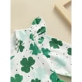 thumbnail image 5 of Genuiskids Toddler Baby Girl St. Patrick's Day Clothes 1 2 3 4 5 6 Years Kids Girl Dress Long Sleeve Clover Print Tulle Tutu Skirt Princess Sundress Outfits, 5 of 9