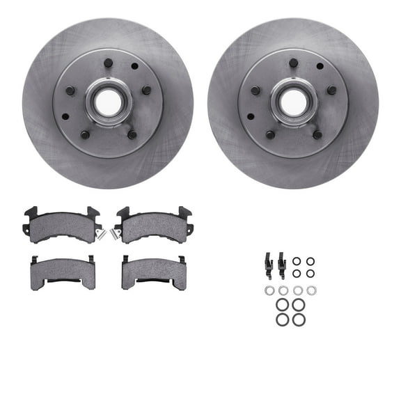 Dynamic Friction Company Front Brake Rotors with Ultimate Duty Performance Brake Pads includes Hardware 6412-48028