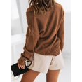 thumbnail image 4 of Women's Oversized Sweater Sexy Deep V Neck Long Sleeve Cable Knit Sweater Loose Sweater Tunic Pullover, 4 of 6