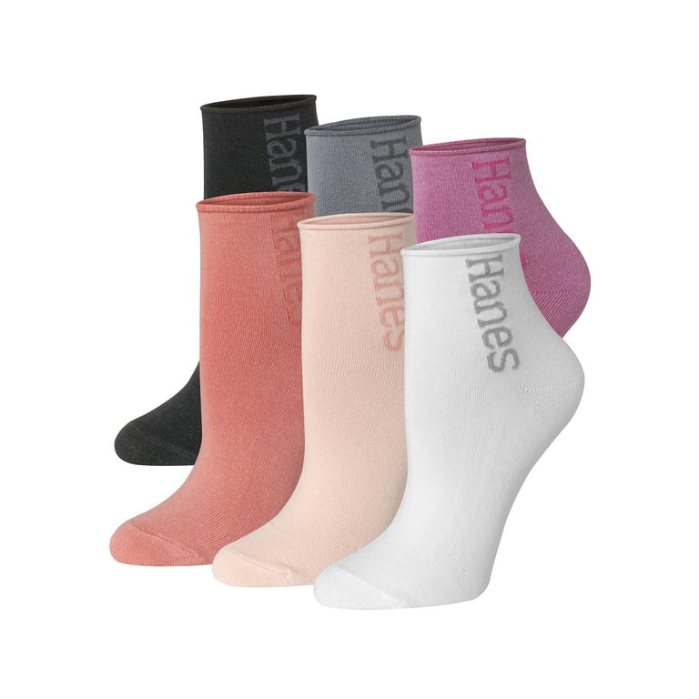 Hanes Women's Originals Supersoft Mid Crew Flat Knit Socks Hanes Women's Originals Supersoft Mid Crew Flat Knit Socks