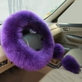 thumbnail image 7 of Bueautybox 3Pcs Warm Faux Fur Steering Wheel Hand Brake Gear Cover Auto Interior Accessory, 7 of 7