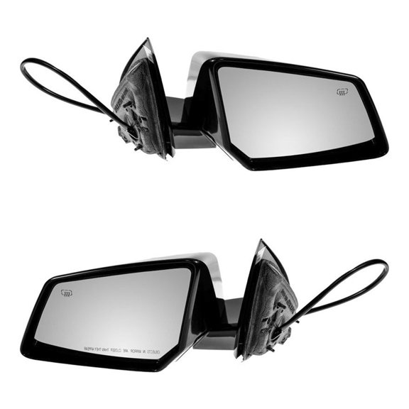 TRQ Side View Mirrors Power Heated Black LH RH Pair for Acadia Traverse Outlook MRA09655 Fits select: 2009-2013 CHEVROLET TRAVERSE, 2007-2015 GMC ACADIA