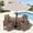 Brown, variant on Serwall Outdoor 5-Piece Round Dining Set, HDPE All Weather Patio Dining Set for 4, 45" Round Dining Table and 4 Armless Dining Chairs, Navy