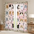 thumbnail image 2 of Manfei Cartoon Cute Cat Black Out Curtains for Kid, Pink Watercolor Curtains Pack of 2 (42x63 Each), Kawaii Animal Paw Bedroom Curtains, Curtains and Drapes Bedroom Decor, 2 of 6