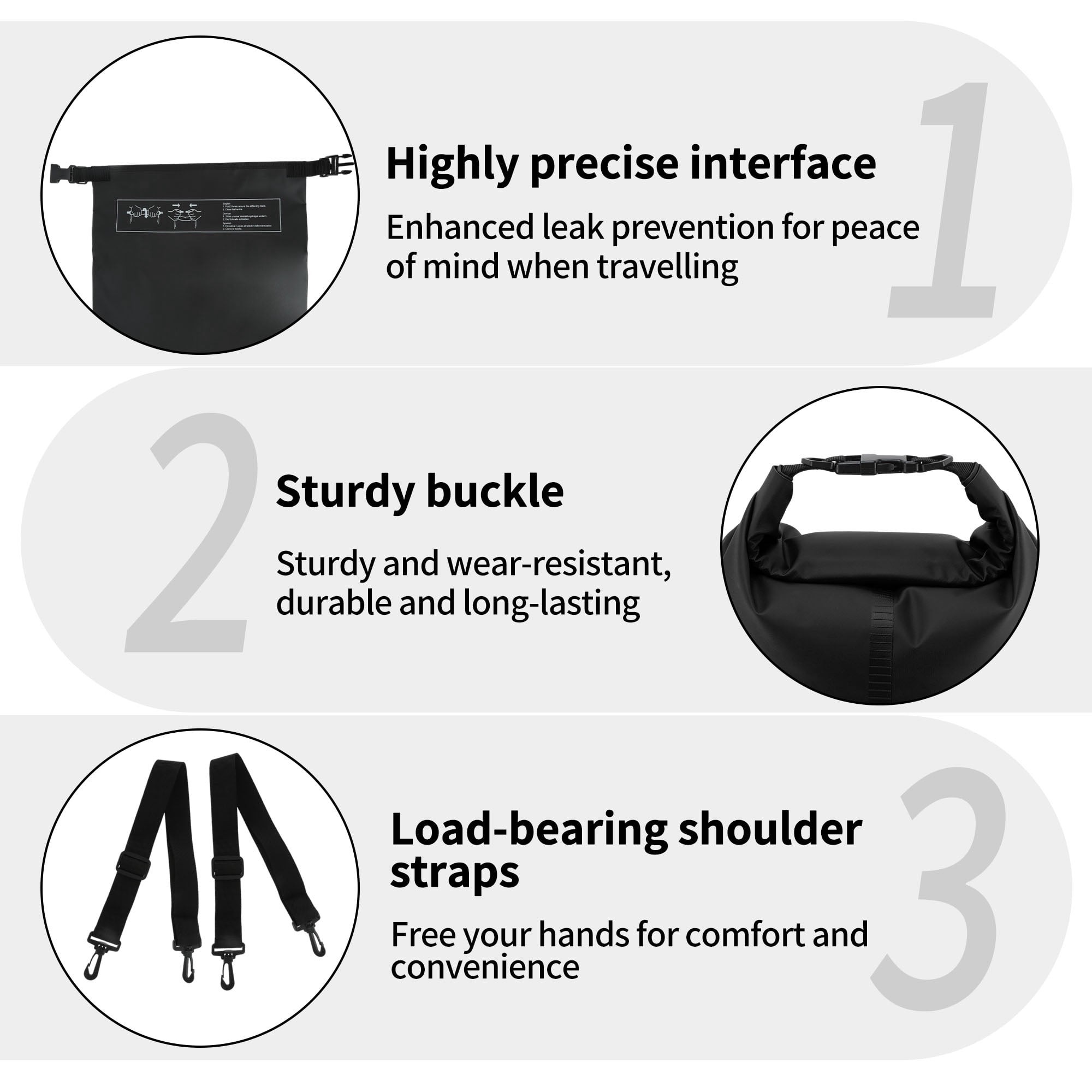 Unique Bargains Durable Waterproof Dry Bag Black