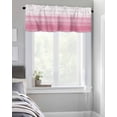 thumbnail image 4 of Kitchen Curtain Valances for Windows,Farm Watercolor Pink White Color Ombre Rod Pocket Small Valance Modern Abstract Line Short Window Treatment for Bedroom Bathroom Living Room,42"x12", 4 of 9