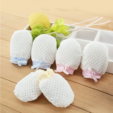 

RAOx 1 Pair Adjustable Drawstring Newborn Baby Cotton Mittens Anti Scratch Gloves