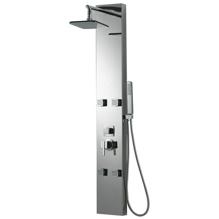 Transolid Shower Wall Panel - Rectangle Wall Mount CUPC Approved Stainless Steel Shower Panel In Chrome Color