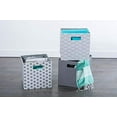 thumbnail image 4 of Design Imports CAMZ37985 13 x 13 x 13 Po. Cube de Rangement Carré en Polyester Plein, Gris, 4 of 12