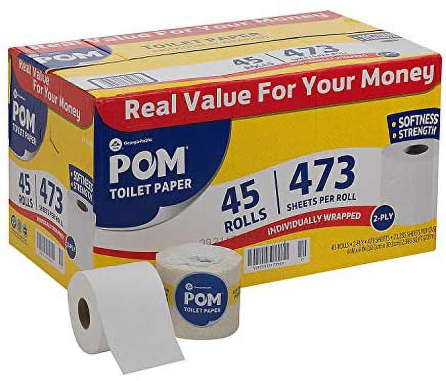 POM 2-ply Toilet Paper, 45 Rolls Per Carton