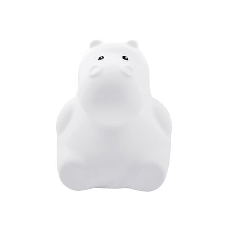 

Pat LED Cartoon Night Light Breathing Silicone Touch Sensor Bedside Lamp Decorative Hippo USB Rechargeable Light without Batteri