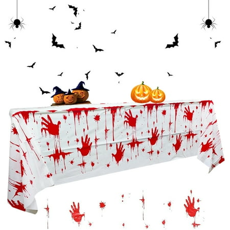 

Bobasndm Waterproof Halloween Rectangular Tablecloth for Halloween Decorations and Scary Movie Nights