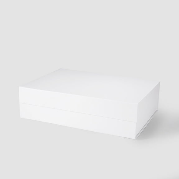 Geoto 17.32"×12.6"×4.72" A3 Shallow Size Luxury Rigid Foldable Magnetic Closure Collapsible Gift Packaging Boxes Wholesale(White)