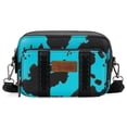 thumbnail image 1 of Bandolera Montana West Wrangler con estampado de vaca, color turquesa, 1 of 6