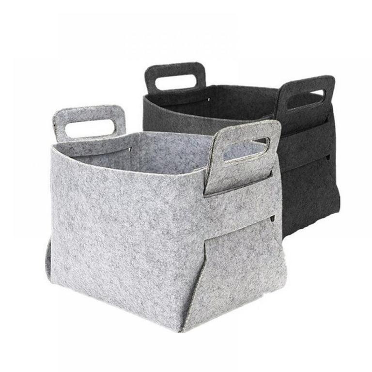 Felt Storage Bin Basket Square Gray Baskets for Storage