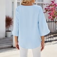 thumbnail image 4 of frariair Ladies Semi-Sheer Casual Shirt Soft Breathable Fabric For Professional Settings And Summer Social Events Blue, 4 of 4