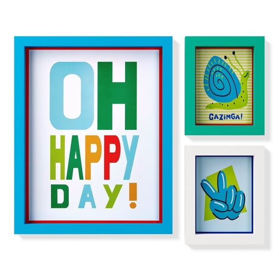 Mainstays Kids Happy Day 3-Piece Framed Wall Art Set
