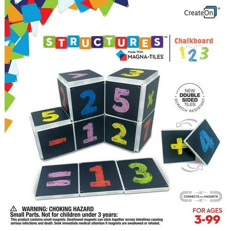 UPC: 0850014391430 | CreateOn Chalkboard 123 Magna-Tile Number Set Award winning Educational Magnetic Tile Set. Makes Learning About Numbers Fun!! Stem & Steam Approved