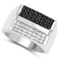 thumbnail image 2 of 0.64 Carat Genuine Black Diamond and White Diamond .925 Sterling Silver Ring QJ Model, 2 of 4