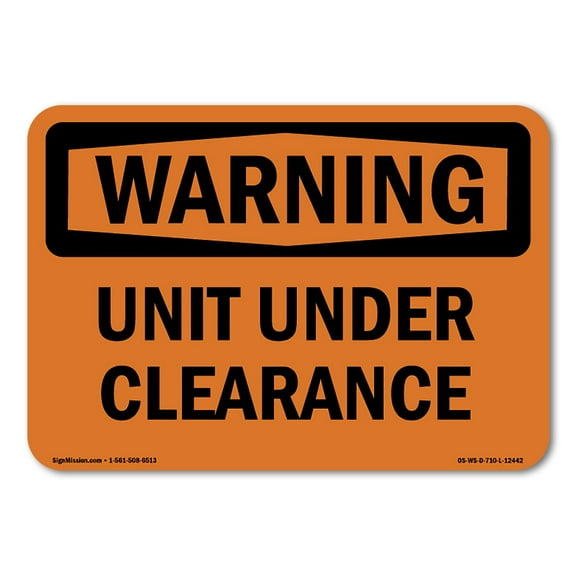 OSHA WARNING Sign - Unit Under Clearance | Aluminum Sign | Protect Your Business, Construction Site, Warehouse & Shop Area | Made in the USA