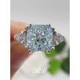 thumbnail image 2 of 8mm Ice Blue Crushed Ice Radiant Cut, Three Stone Ring, 5A Quality Cubic Zirconia, 2 of 5