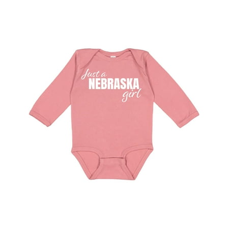 

Inktastic Just a Nebraska Girl Born and Raised Gift Baby Girl Long Sleeve Bodysuit