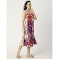 thumbnail image 3 of Moomaya Sleeveless V Neck A-Line Printed Rayon Dress - Women's Elegant Dress, 3 of 9