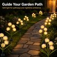 thumbnail image 4 of Rirool Solar White Hydrangea Garden Stake Lights, 3-Head Warm White LED Outdoor Waterproof Flower Pathway Lights for Yard Lawn Patio, Classic Dusk-to-Dawn Landscape Decor, 2 Pack, 4 of 8