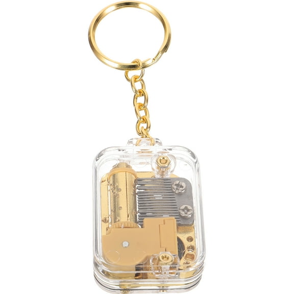 Card Music Box Keychain Keychain Pendant Travel Miss 10.00X3.30X1.50CM Golden