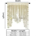 thumbnail image 2 of Scheam Beige Semi Sheer Floral Lace Curtain,1 Panel Short Tie Up Valance,Flower Embroidery Swag Curtain,Flower Roman Curtain,for Kitchen Bathroom Half Window (70"×39"), 2 of 7