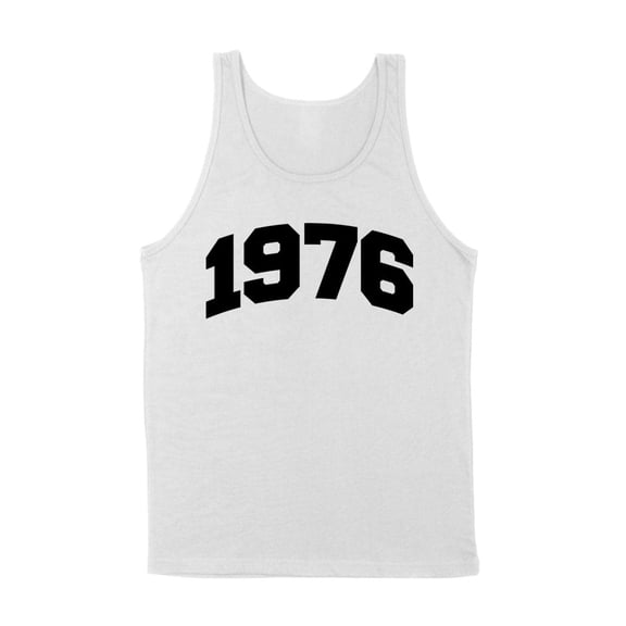 1976 College Style Tank Top Unisex Large White