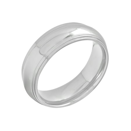 - Men's Stainless Steel 8MM High Polish Wedding Band - Mens Ring