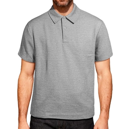 Bxsruta Men S Short Sleeve Knit Shirt Button-Down Collar Soft Stretch Fabric Casual Business Golf Shirt for Multi-Season Wear XL
