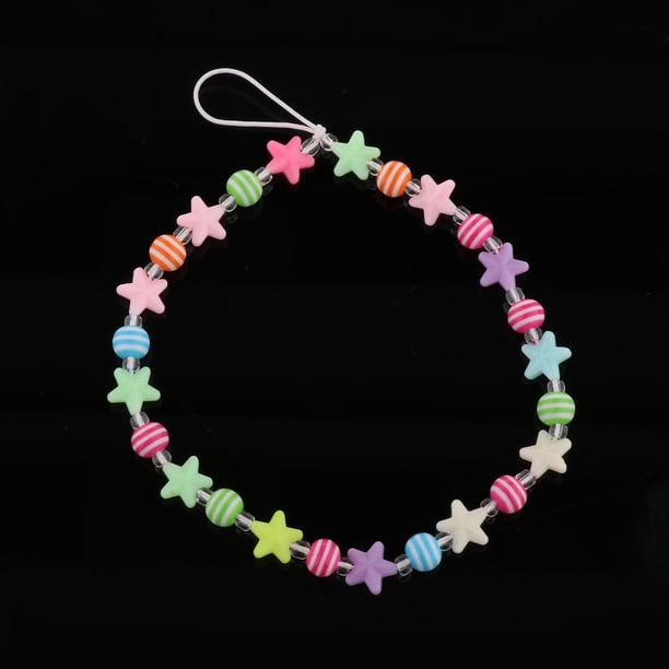 Correa de Muñeca con Cordón de Teléfono con de Bricolaje, de Resina Y Estrellas de Rayas Hugo Cordón de teléfono