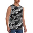 thumbnail image 2 of Uemuo Horse Silhouette Pattern Men's Sleeveless T-Shirt,Muscle Athletic Tank Top, Moisture-wicking Quick-dry Breathable Classic Tee Top for Gym Run Outdoor Sports-XX-Large, 2 of 8