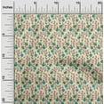 thumbnail image 1 of oneOone Silk Tabby Fabric Leaves & Floral Block Printed Fabric 1 Yard 42 Inch Wide, 1 of 4