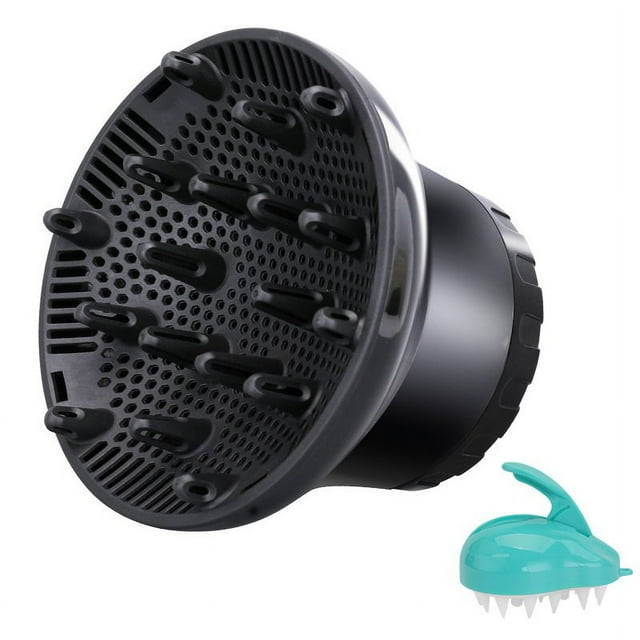Diffuseur de Curling Sèche-Cheveux Diffuseur pour Cheveux Ondulés Naturels Buse Réglable 1.38-2.6 Pouces avec Brosse à Shampooing, Blanc