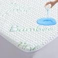 thumbnail image 1 of SURJDE Full Size Cooling Bamboo Waterproof Mattress Protector, 3D Air Fabric Breathable Bed Mattress Cover, Deep Pocket Sheet Style Mattress Pad Cover for 6-16 inches Mattress, 1 of 7