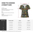 thumbnail image 4 of Goofa Colorful Hippie Pattern Womens Deep V Neck Low Cut Tops Casual Summer Short Sleeve Ribbed Knit T-Shirts-Large, 4 of 5