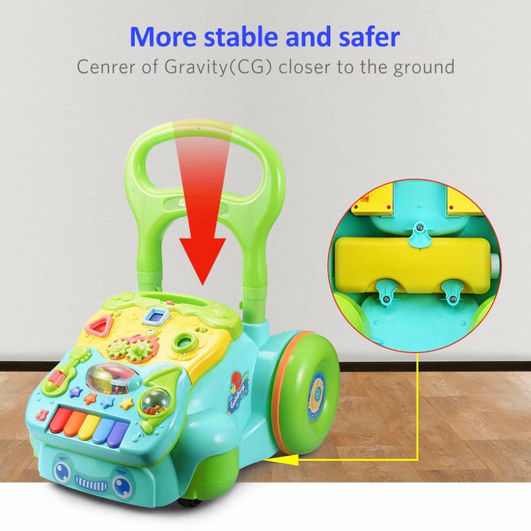 FORSTART Sit-to-Stand Learning Walker Push and Pull Activity Center Music  and Light Adjustable-Height Early Dvelopment Toys for 6 months to 3 years  ...
