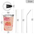 thumbnail image 3 of 11oz Stainless Steel Tumbler with Straw, Double Wall Insulated Travel Tumbler Cute Light Pink Ghost, 3 of 7