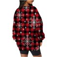 thumbnail image 3 of Chandail en Molleton de Noël pour Femmes 2023 Col Rond Mode Décontractée Manches Longues Imprimé de Noël Chandail en Molleton Hauts Blouse en Liquidation, 3 of 5