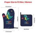 thumbnail image 2 of Cauagu Dinosau Space Explorer Print Oven Mitts and Pot Holders 4 pcs Set,Extra Thicken Long Kitchen Oven Glove Potholders BBQ Gloves-Oven Mitts and Pot Holders(11 Inch), 2 of 6