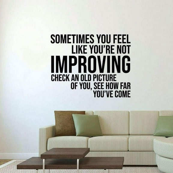 See How Far Youve Come Quote Fitness Workout Success Motivation Quotes Wall Decals Healthy Lifestyle for Girls Boys Gym Home Sports Room Decor Vinyl Wall Art Stickers Decoration Size (18x20 inch)