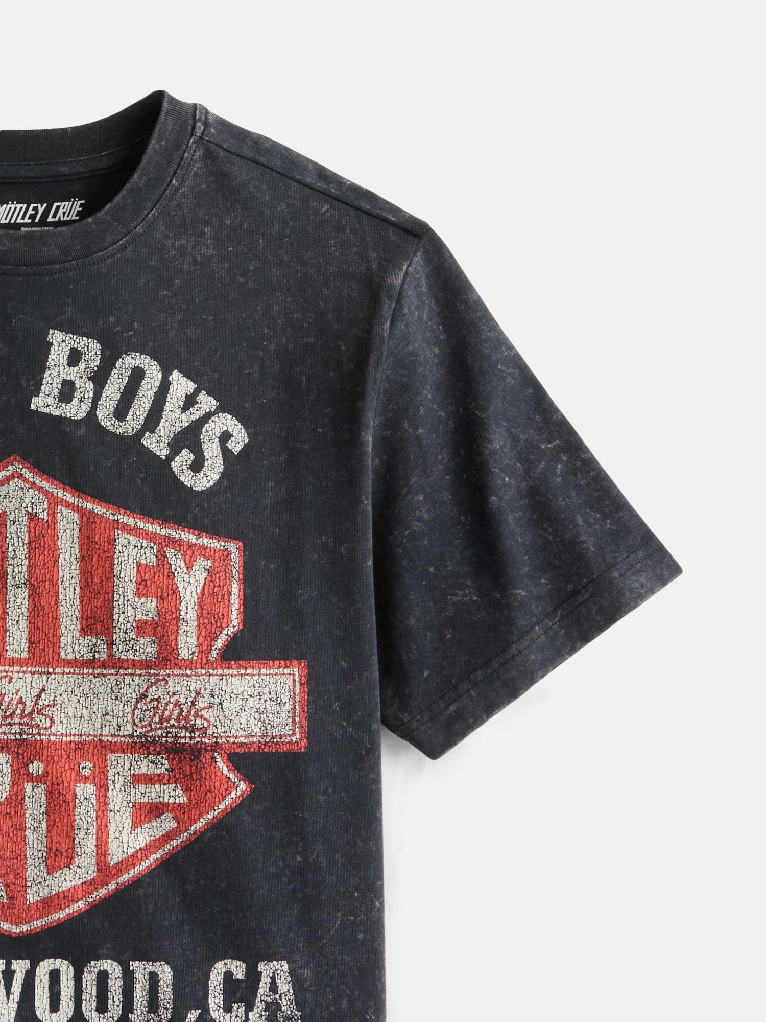 Weekend Academy Boys Motley Crue Garment Washed Graphic Tee with Short Sleeves, Sizes 4-19