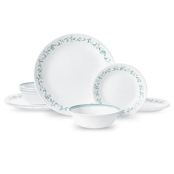 Corelle Country Cottage 12-Piece Glass Dinnerware Set (Service for