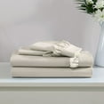 thumbnail image 4 of Swift Home Home Essential Luxurious Silky Ruffle Hem Microfiber Bedding Sheet Set Taupe Twin, 4 of 5