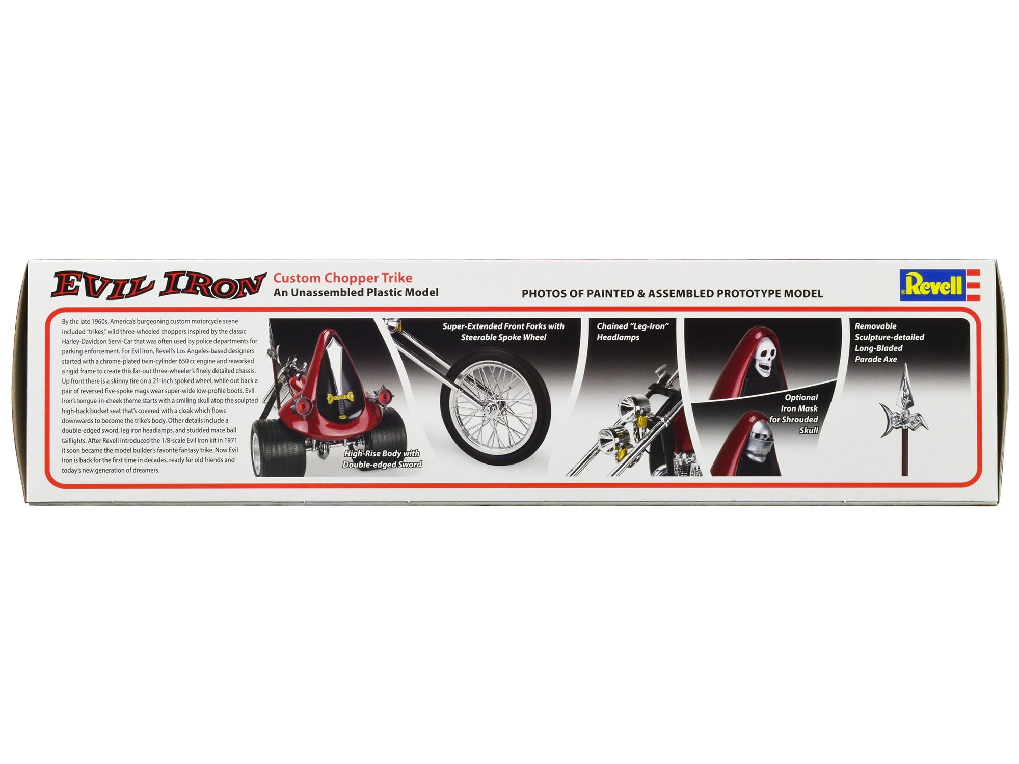 Revell 17325 Evil Iron Trike 1:8 Scale 153-Piece Skill Level 5 Model Motorcycle Bike Building Kit, White